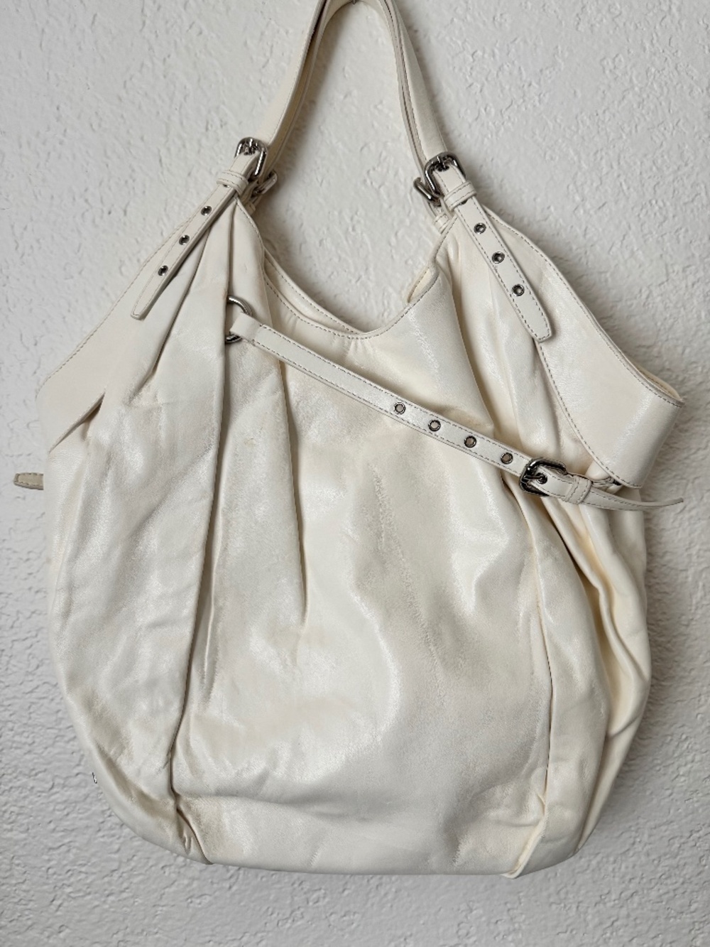 Kooba Cream Leather Shoulder Bag